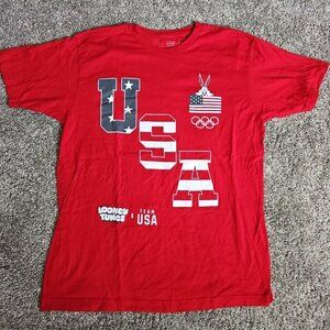 Team USA Olympics x Looney Tunes Size Large Red Short Sleeve Shirt - Buggs